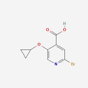 molecular formula C9H8BrNO3 B13930551 2-Bromo-5-cyclopropoxyisonicotinic acid 