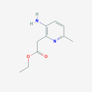 molecular formula C10H14N2O2 B13930635 Ethyl 3-amino-6-methyl-2-pyridineacetate 