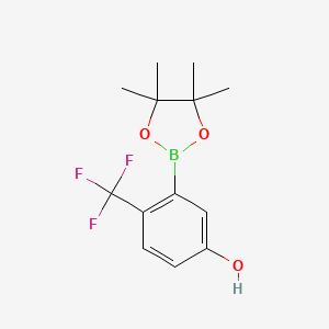 molecular formula C13H16BF3O3 B13930764 3-(4,4,5,5-Tetramethyl-1,3,2-dioxaborolan-2-YL)-4-(trifluoromethyl)phenol 