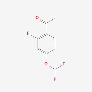 molecular formula C9H7F3O2 B1393077 1-[4-(Difluoromethoxy)-2-fluorophenyl]ethan-1-one CAS No. 1180016-06-1