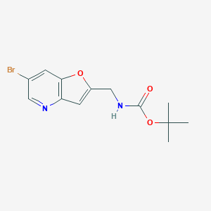 molecular formula C13H15BrN2O3 B1393113 叔丁基（6-溴呋并[3,2-b]吡啶-2-基）甲基氨基甲酸酯 CAS No. 1186310-86-0