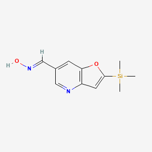 molecular formula C11H14N2O2Si B1393115 2-(三甲基甲硅烷基)呋并[3,2-b]吡啶-6-甲醛肟 CAS No. 1186405-19-5