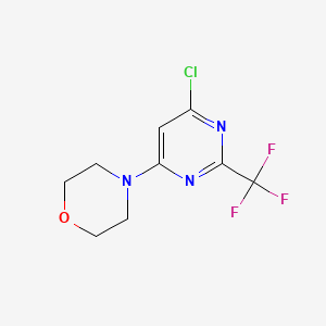 molecular formula C9H9ClF3N3O B1393120 4-(6-氯-2-三氟甲基嘧啶-4-基)吗啉 CAS No. 1189444-94-7