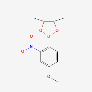 molecular formula C13H18BNO5 B1393122 2-(4-甲氧基-2-硝基苯基)-4,4,5,5-四甲基-1,3,2-二氧杂硼环丁烷 CAS No. 1073353-81-7
