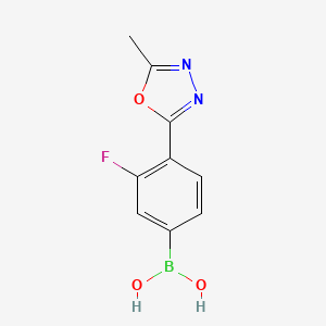 molecular formula C9H8BFN2O3 B1393133 (3-氟-4-(5-甲基-1,3,4-恶二唑-2-基)苯基)硼酸 CAS No. 1072945-71-1