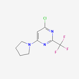 molecular formula C9H9ClF3N3 B1393137 4-Chloro-6-(pyrrolidin-1-yl)-2-(trifluoromethyl)pyrimidine CAS No. 1189872-15-8