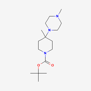 molecular formula C16H31N3O2 B1393139 Tert-butyl 4-methyl-4-(4-methylpiperazin-1-yl)piperidine-1-carboxylate CAS No. 864369-94-8