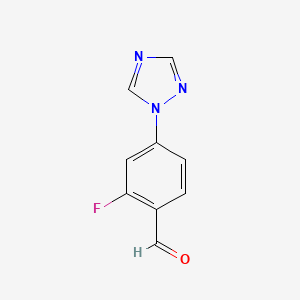 molecular formula C9H6FN3O B1393140 2-Fluor-4-(1H-1,2,4-Triazol-1-yl)benzaldehyd CAS No. 433920-89-9