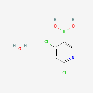 molecular formula C5H6BCl2NO3 B1393143 2,4-二氯吡啶-5-硼酸水合物 CAS No. 1072952-26-1