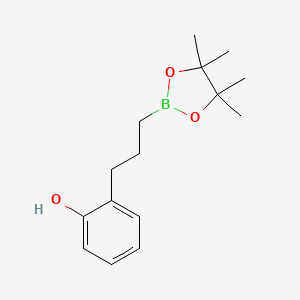 molecular formula C15H23BO3 B1393144 2-(3-(4,4,5,5-Tetramethyl-1,3,2-dioxaborolan-2-yl)propyl)phenol CAS No. 1073355-25-5