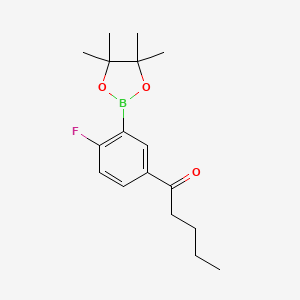 molecular formula C17H24BFO3 B1393152 1-(4-氟-3-(4,4,5,5-四甲基-1,3,2-二氧杂硼烷-2-基)苯基)戊烷-1-酮 CAS No. 1150271-37-6