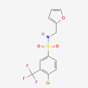 molecular formula C12H9BrF3NO3S B1393157 4-Bromo-N-(furan-2-ylmethyl)-3-(trifluoromethyl)benzenesulfonamide CAS No. 1020252-97-4