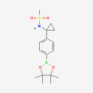 molecular formula C16H24BNO4S B1393162 N-(1-(4-(4,4,5,5-Tetramethyl-1,3,2-dioxaborolan-2-yl)phenyl)cyclopropyl)methanesulfonamide CAS No. 890172-55-1