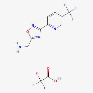 molecular formula C11H8F6N4O3 B1393165 C-[3-(5'-(Trifluoromethyl)pyridin-2'-yl)-[1,2,4] oxadiazol-5-yl]-methylaminonium trifluoroacetate CAS No. 1208081-75-7