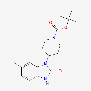 molecular formula C18H25N3O3 B1393167 叔丁基 4-(6-甲基-2-氧代-2,3-二氢-1H-1,3-苯并二唑-1-基)哌啶-1-羧酸酯 CAS No. 950772-99-3