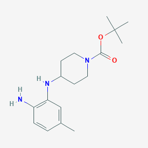 molecular formula C17H27N3O2 B1393168 4-[(2-氨基-5-甲基苯基)氨基]-哌啶-1-甲酸叔丁酯 CAS No. 950772-98-2