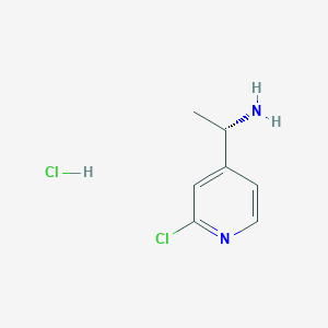 molecular formula C7H10Cl2N2 B1393174 (S)-2-Chloro-4-(1-amino)ethylpyridine hydrochloride CAS No. 1263094-57-0
