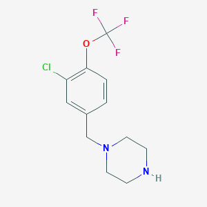 molecular formula C12H14ClF3N2O B1393179 1-{[3-氯-4-(三氟甲氧基)苯基]甲基}哌嗪 CAS No. 1240565-36-9
