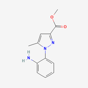 molecular formula C12H13N3O2 B1393183 1-(2-氨基苯基)-5-甲基-1H-吡唑-3-羧酸甲酯 CAS No. 1251950-62-5