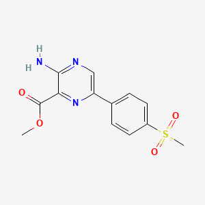 molecular formula C13H13N3O4S B1393188 3-氨基-6-(4-(甲磺酰基)苯基)吡嗪-2-甲酸甲酯 CAS No. 1232423-27-6