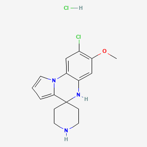 B1393191 8-Chloro-7-methoxy-4,5-dihydrospiro[pyrrolo(1,2-a)quinoxaline-4,4'-piperidine] hydrochloride CAS No. 1251950-63-6