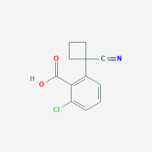 molecular formula C12H10ClNO2 B13931925 2-Chloro-6-(1-cyanocyclobutyl)benzoic acid 