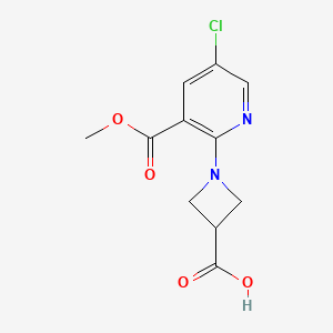 1-(5-Chloro-3-(methoxycarbonyl)pyridin-2-yl)azetidine-3-carboxylic acid