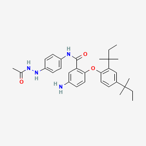 Acetic acid, 2-[4-[[5-amino-2-[2,4-bis(1,1-dimethylpropyl)phenoxy]benzoyl]amino]phenyl]hydrazide