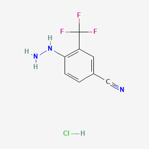 1-(4-Cyano-2-(trifluoromethyl)phenyl)hydrazine hydrochloride