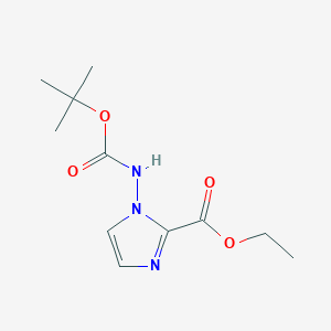 molecular formula C11H17N3O4 B13932037 ethyl 1-((tert-butoxycarbonyl)amino)-1H-imidazole-2-carboxylate 