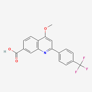 molecular formula C18H12F3NO3 B13932048 4-Methoxy-2-(4-(trifluoromethyl)phenyl)quinoline-7-carboxylic acid 