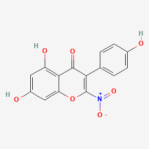 molecular formula C15H9NO7 B13932053 5,7-Dihydroxy-3-(4-hydroxyphenyl)-2-nitro-4H-chromen-4-one 