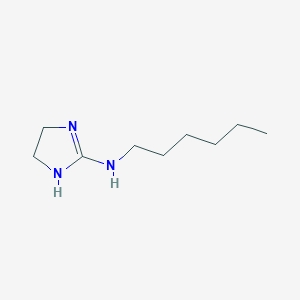 molecular formula C9H19N3 B13932079 N-Hexyl-4,5-dihydro-1H-imidazol-2-amine CAS No. 74399-98-7