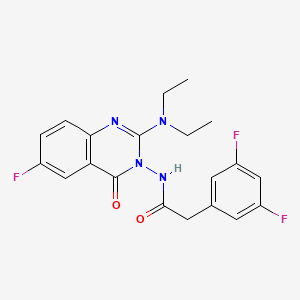 molecular formula C20H19F3N4O2 B13932099 N-(2-diethylamino-6-fluoro-4-oxo-4H-quinazolin-3-yl)-2-(3,5-difluorophenyl)acetamide 