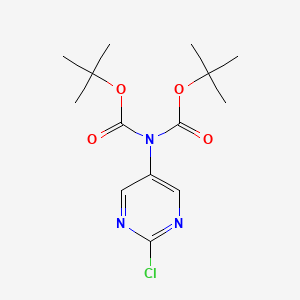 molecular formula C14H20ClN3O4 B13932106 tert-Butyl (tert-butoxycarbonyl)(2-chloropyrimidin-5-yl)carbamate 