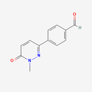 molecular formula C12H10N2O2 B13932108 4-(1-Methyl-6-oxo-1,6-dihydropyridazin-3-yl)benzaldehyde CAS No. 77281-80-2