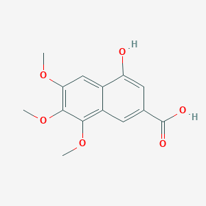 molecular formula C14H14O6 B13932112 4-Hydroxy-6,7,8-trimethoxy-2-naphthalenecarboxylic acid 