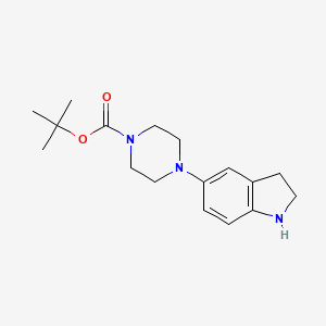 molecular formula C17H25N3O2 B13932123 tert-Butyl 4-(indolin-5-yl)piperazine-1-carboxylate 