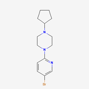 molecular formula C14H20BrN3 B13932162 1-(5-Bromopyridin-2-yl)-4-cyclopentylpiperazine 