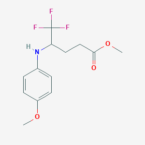 molecular formula C13H16F3NO3 B13932165 Methyl 5,5,5-trifluoro-4-(4-methoxyphenylamino)pentanoate 