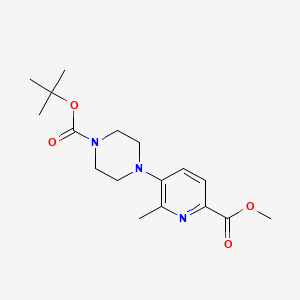 molecular formula C17H25N3O4 B13932185 tert-Butyl 4-(6-(methoxycarbonyl)-2-methylpyridin-3-yl)piperazine-1-carboxylate 