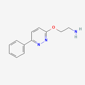 molecular formula C12H13N3O B1393220 {2-[(6-苯基吡哒嗪-3-基)氧基]乙基}胺 CAS No. 1283108-51-9
