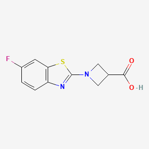molecular formula C11H9FN2O2S B1393222 1-(6-氟-1,3-苯并噻唑-2-基)氮杂环丙氨酸 CAS No. 1283109-69-2