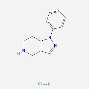 molecular formula C12H14ClN3 B1393238 1-苯基-4,5,6,7-四氢-1H-吡唑并[4,3-C]吡啶盐酸盐 CAS No. 1075729-10-0