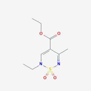 molecular formula C9H14N2O4S B1393239 2-乙基-5-甲基-2H-1,2,6-噻二嗪-4-甲酸乙酯 1,1-二氧化物 CAS No. 1340702-75-1