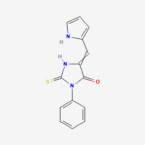 B1393246 3-Phenyl-5-(1H-pyrrol-2-ylmethylidene)-2-sulfanylideneimidazolidin-4-one CAS No. 890546-87-9