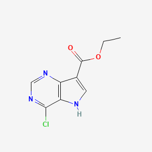 molecular formula C9H8ClN3O2 B1393268 4-氯-5H-吡咯并[3,2-d]嘧啶-7-羧酸乙酯 CAS No. 853058-42-1