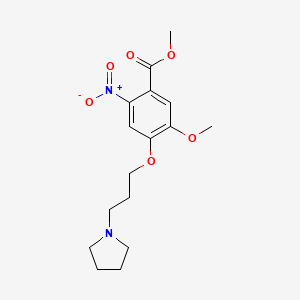 molecular formula C16H22N2O6 B1393276 5-甲氧基-2-硝基-4-(3-(吡咯烷-1-基)丙氧基)苯甲酸甲酯 CAS No. 1320288-23-0