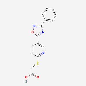 molecular formula C15H11N3O3S B1393298 {[5-(3-苯基-1,2,4-恶二唑-5-基)吡啶-2-基]硫代}乙酸 CAS No. 1325307-43-4