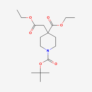 molecular formula C17H29NO6 B1393308 1-叔丁基 4-乙基 4-(2-乙氧基-2-氧代乙基)哌啶-1,4-二羧酸酯 CAS No. 867009-56-1
